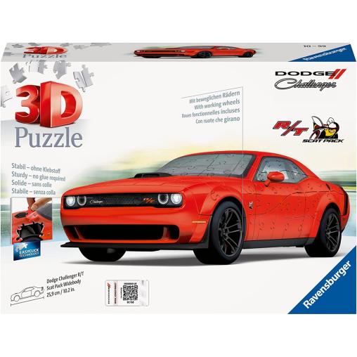 Puzzle 3D Ravensburger Dodge Challenger Rojo 165 Pzs