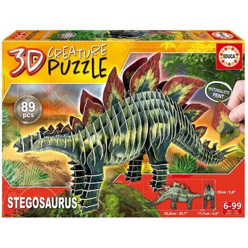 Puzzle Educa 3D Stegosaurus Creature de 89 Piezas