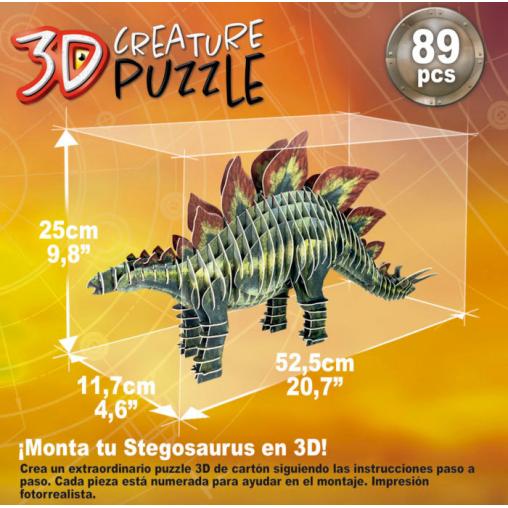 Puzzle Educa 3D Stegosaurus Creature de 89 Piezas