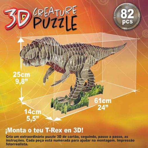 Puzzle Educa 3D Tiranosaurus Rex Creature de 82 Piezas