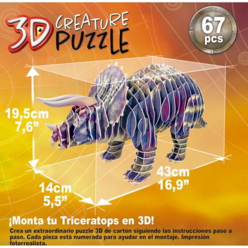 Puzzle Educa 3D Triceratops Creature de 67 Piezas