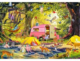 Puzzle Alipson Camping de Hadas con Amigos del Bosque 1000Pzs