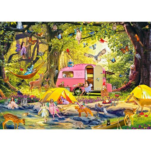 Puzzle Alipson Camping de Hadas con Amigos del Bosque 1000Pzs