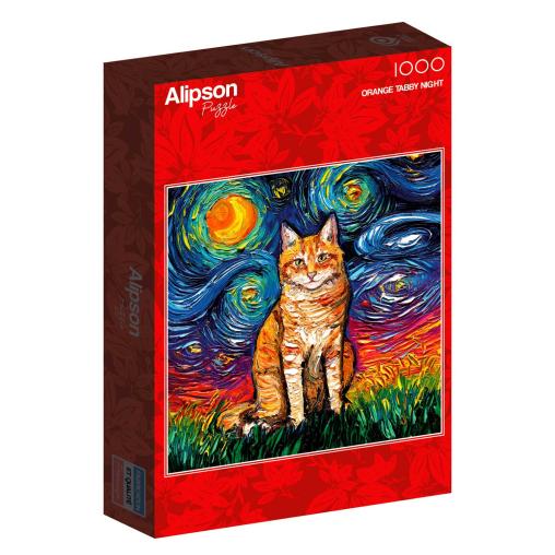 Puzzle Alipson Noche Atigrada Naranja de 1000 Piezas