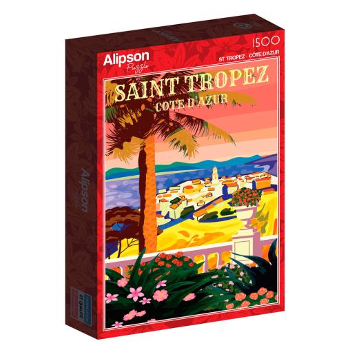 Puzzle Alipson St Tropez , Costa Azul de 1500 Piezas