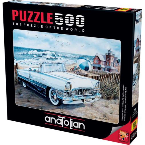 Puzzle Anatolian Auto Clásico en la Playa de 500 Piezas