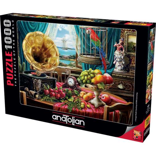 Puzzle Anatolian Bodegón con Fruta y Gramófono de 1000 Piezas