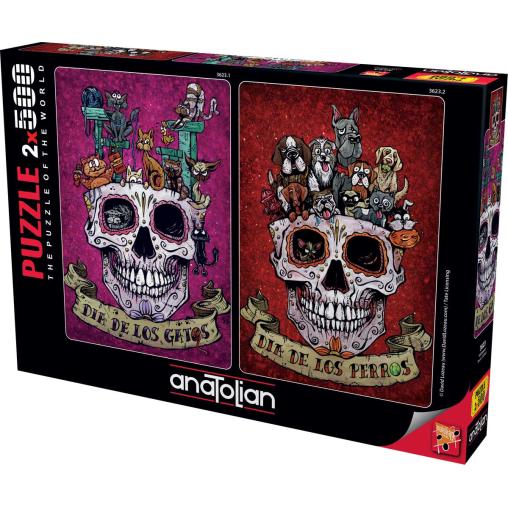 Puzzle Anatolian Calaveras de Halloween de 2 x 500 Piezas