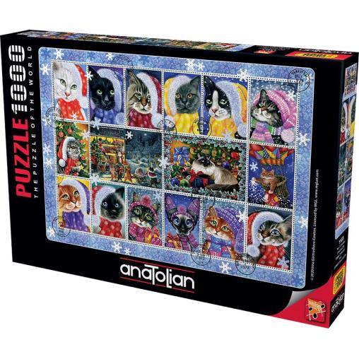 Puzzle Anatolian Colección Navidad  Sellos de Gatos 1000 Piezas