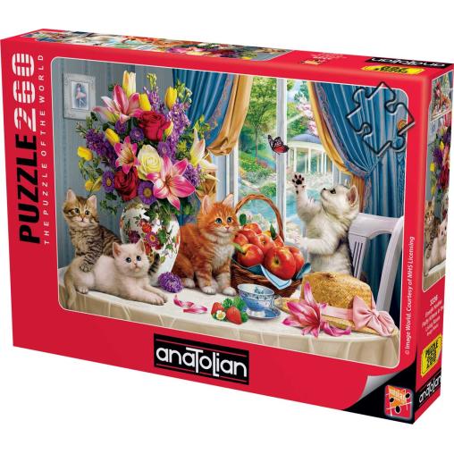 Puzzle Anatolian Gatitos en la Mesa del Ramo de 260 Piezas