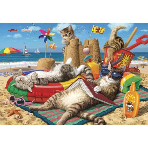 Puzzle Anatolian Gatos en la Playa de 260 Piezas