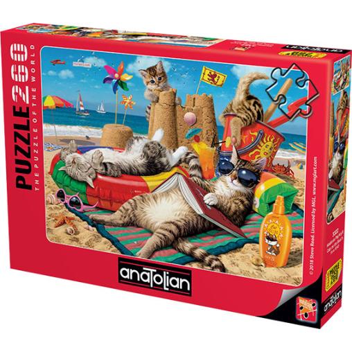 Puzzle Anatolian Gatos en la Playa de 260 Piezas