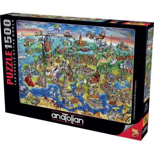 Puzzle Anatolian Hitos de Europa de 1500 Piezas