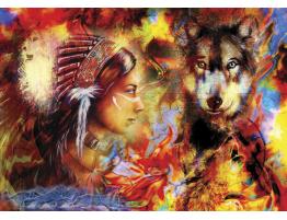 Puzzle Anatolian Mujer India y el Lobo de 1500 Piezas