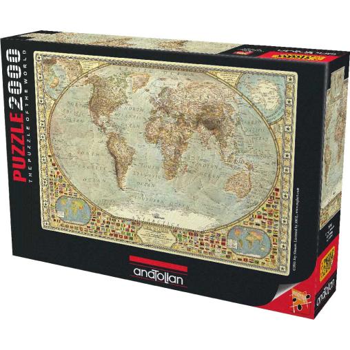 Puzzle carte du monde d'Anatolie, carte du monde 2000 pièces