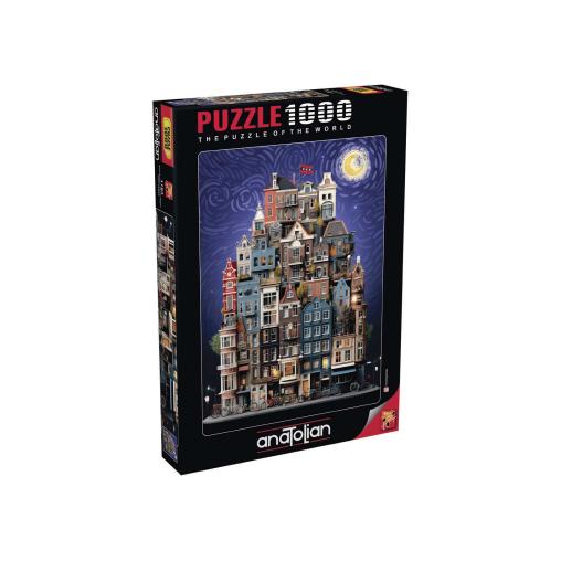 Puzzle Anatolian Noche Estrellada en Ámsterdam de 1000 Pzs