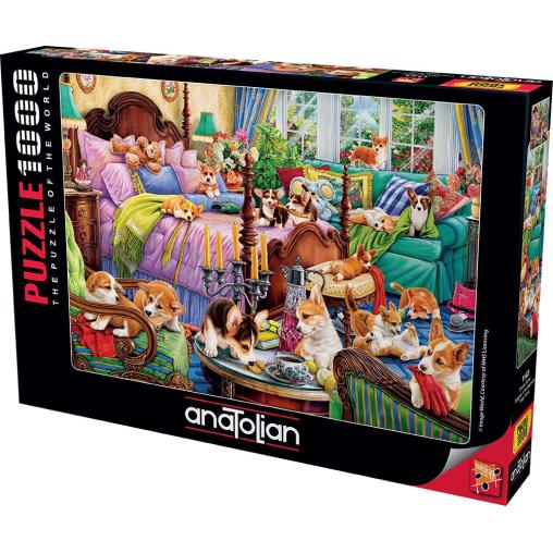 Puzzle Anatolian Perritos en el Dormitorio de 1000 Piezas