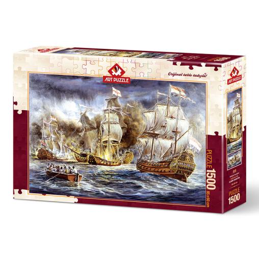 Puzzle Art Puzzle Batalla de Barcos en el Mar de 1500 Piezas