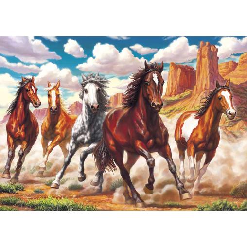 Puzzle Art Puzzle Caballos en Libertad por el Valle de 1000 Pie