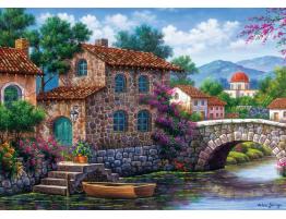 Puzzle Art Puzzle Canal con Flores de 500 Piezas