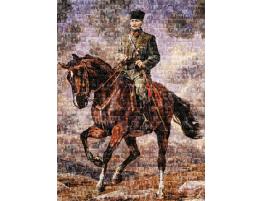 Puzzle Art Puzzle Collage de Mustafa Kemal à cheval 1000 Pi