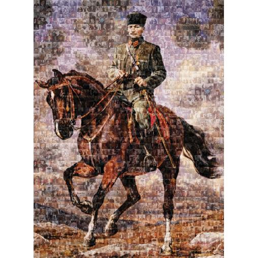 Puzzle Art Puzzle Collage de Mustafa Kemal à cheval 1000 Pi