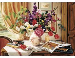 Puzzle Art Puzzle Esquina de Arte y Flores de 1000 Piezas