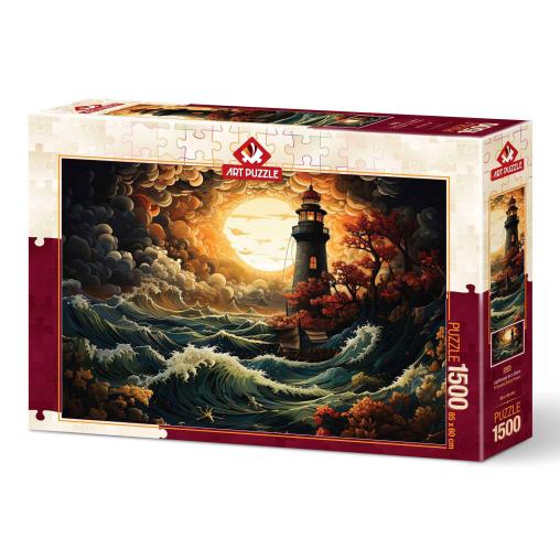 Puzzle Art Puzzle Faro en una Tormenta de 1500 Piezas