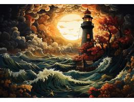 Puzzle Art Puzzle Faro en una Tormenta de 1500 Piezas