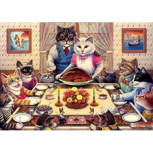 Puzzle Art Puzzle Fiesta Familiar Felina de 260 Piezas