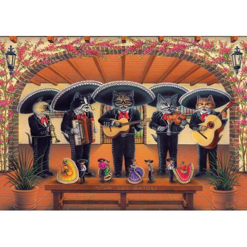 Puzzle Art Puzzle Gatos Mariachis de 500 Piezas