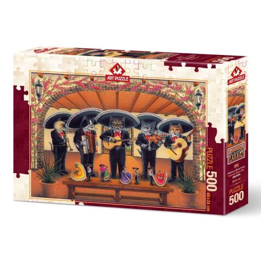 Puzzle Art Puzzle Gatos Mariachis de 500 Piezas