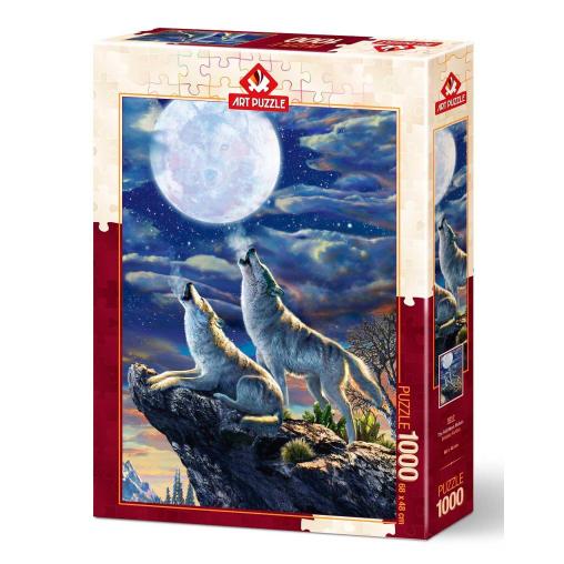 Puzzle Art Puzzle Lobos y Luna Llena de 1000 Piezas