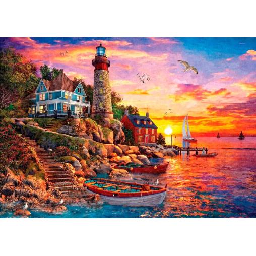 Puzzle Art Puzzle Precioso Faro al Atardecer de 2000 Piezas