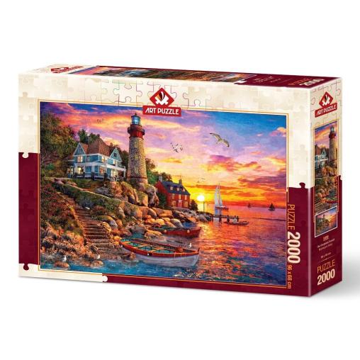 Puzzle Art Puzzle Precioso Faro al Atardecer de 2000 Piezas