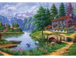 Puzzle Art Puzzle Pueblo Junto al Lago de 1500 Piezas