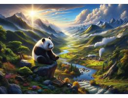 Puzzle Art Puzzle Retiro Tranquilo de Panda de 500 Piezas