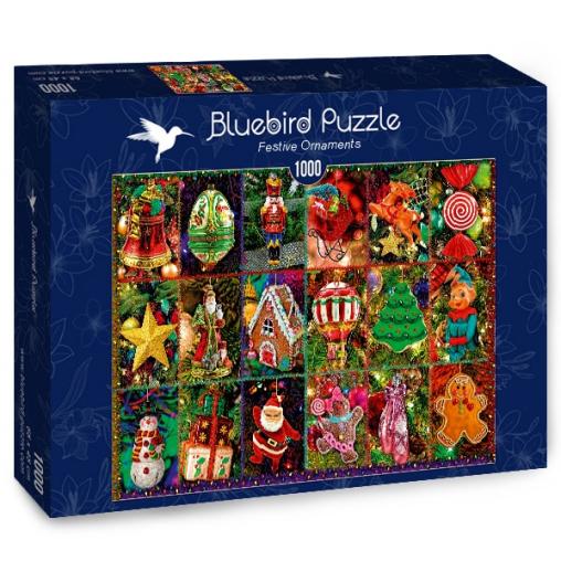 Puzzle Bluebird Adornos Navideños de 1000 Piezas