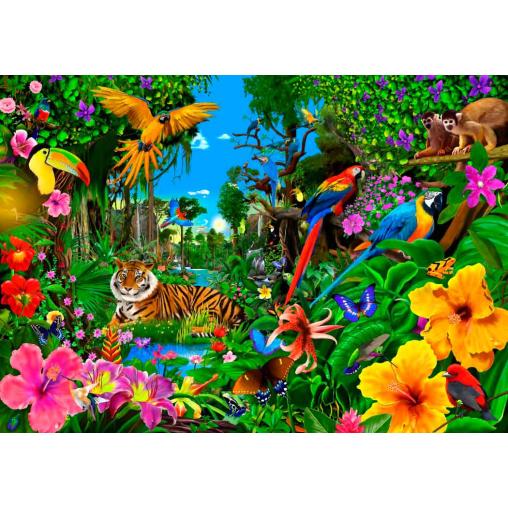 Puzzle Bluebird Amanece en la Jungla de 1500 Piezas