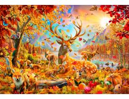 Puzzle Bluebird Animales en Otoño de 1000 Piezas