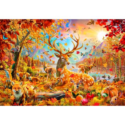 Puzzle Bluebird Animales en Otoño de 1000 Piezas