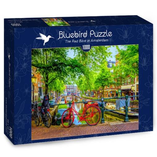 Puzzle Bluebird Bicicleta Roja en Ámsterdam de 1000 Piezas