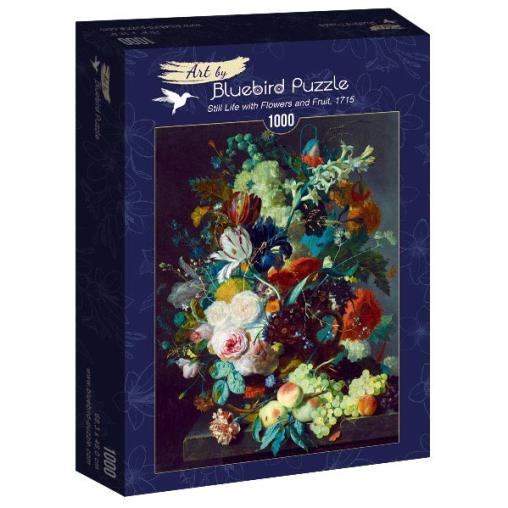 Puzzle Bluebird Bodegón Con Flores y Frutas de 1000 Piezas