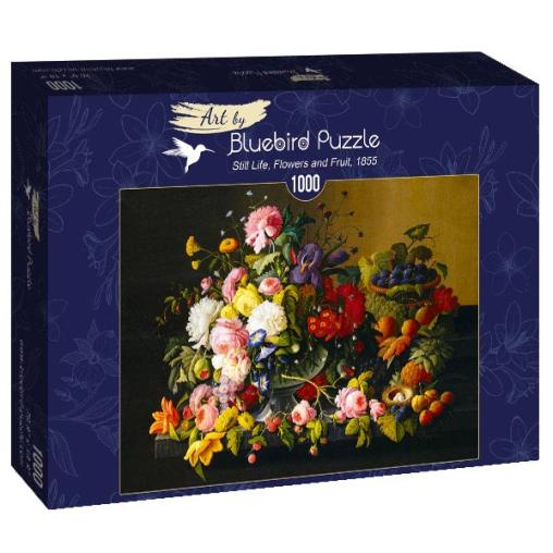 Puzzle Bluebird Bodegón, Flores y Frutas de 1000 Piezas