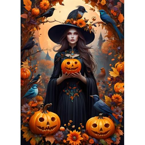 Puzzle Bluebird Bruja de Halloween de 500 Piezas