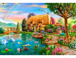 Puzzle Bluebird Cabaña Junto al Lago de 1000 Piezas