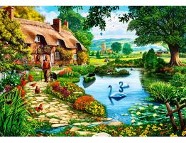 Puzzle Bluebird Cabaña junto al Lago de 500 Piezas