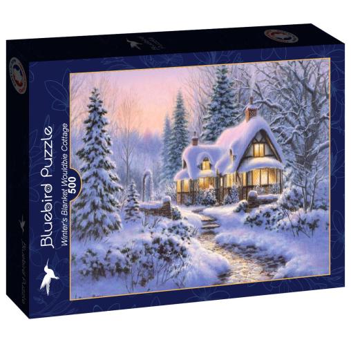 Puzzle Bluebird Cabaña Nevada en Invierno de 500 Piezas