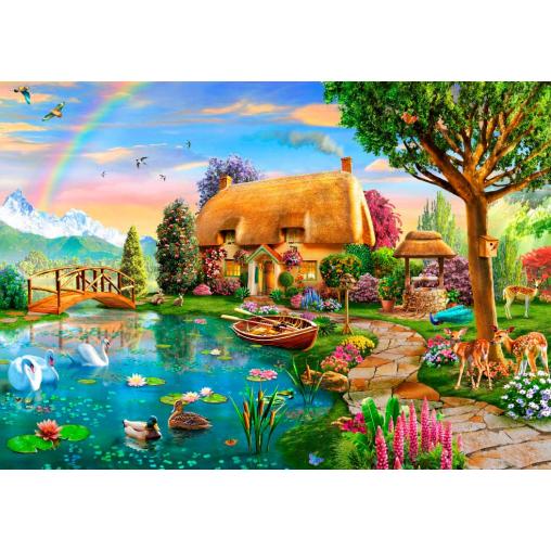 Puzzle Bluebird Cabaña Junto al Lago de 2000 Piezas