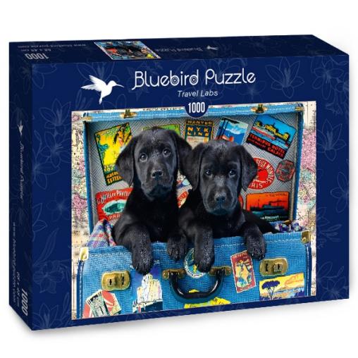 Puzzle Bluebird Cachorros Negros Viajeros de 1000 Piezas